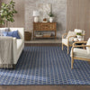Nourison Reversible Indoor Outdoor RVB01 Blue Area Rug Corner Image