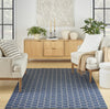 Nourison Reversible Indoor Outdoor RVB01 Blue Area Rug Corner Image
