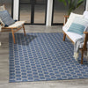 Nourison Reversible Indoor Outdoor RVB01 Blue Area Rug Room Image Feature