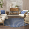 Nourison Reversible Indoor Outdoor RVB01 Blue Area Rug Corner Image