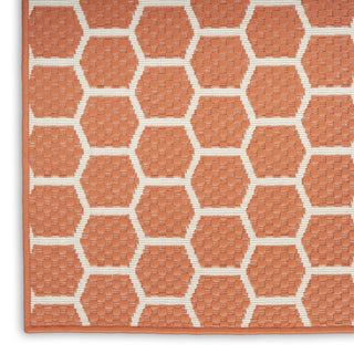 Nourison Reversible Indoor Outdoor RVB01 Coral Area Rug T' R