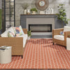 Nourison Reversible Indoor Outdoor RVB01 Coral Area Rug Room Image Feature