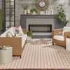 Nourison Reversible Indoor Outdoor RVB01 Coral Area Rug Room Image Feature