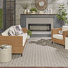 Nourison Reversible Indoor Outdoor RVB01 Grey Area Rug Room Image Feature