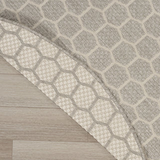 Nourison Reversible Indoor Outdoor RVB01 Grey Area Rug Corner Image