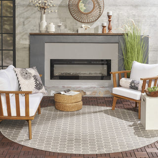 Nourison Reversible Indoor Outdoor RVB01 Grey Area Rug Room Image Feature