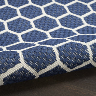 Nourison Reversible Indoor Outdoor RVB01 Navy Area Rug Corner Image
