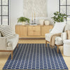 Nourison Reversible Indoor Outdoor RVB01 Navy Area Rug Corner Image
