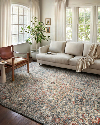 Loloi Saban SAB-02 Blue/Spice Area Rug Lifestyle Image Feature