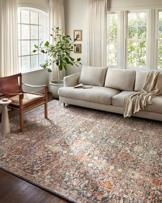 Loloi Saban SAB-03 Navy/Rust Area Rug Lifestyle Image Feature