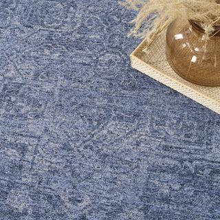 Nourison Pure Shades SAD02 Blue Area Rug by DKNY Corner Image