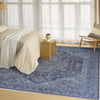 Nourison Pure Shades SAD02 Blue Area Rug by DKNY Corner Image