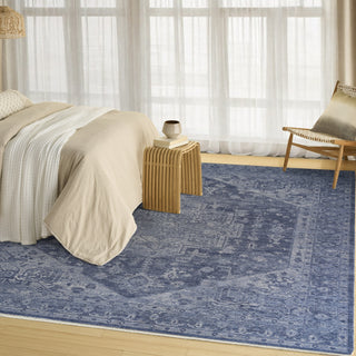 Nourison Pure Shades SAD02 Blue Area Rug by DKNY Corner Image
