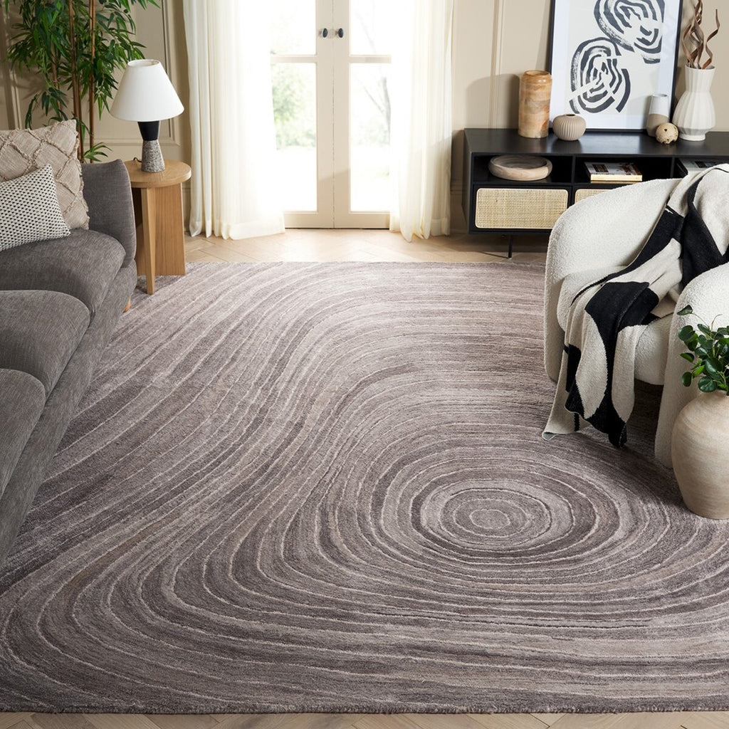 Safavieh Abstract ABT153F Grey / Ivory Area Rug Room Scene Feature