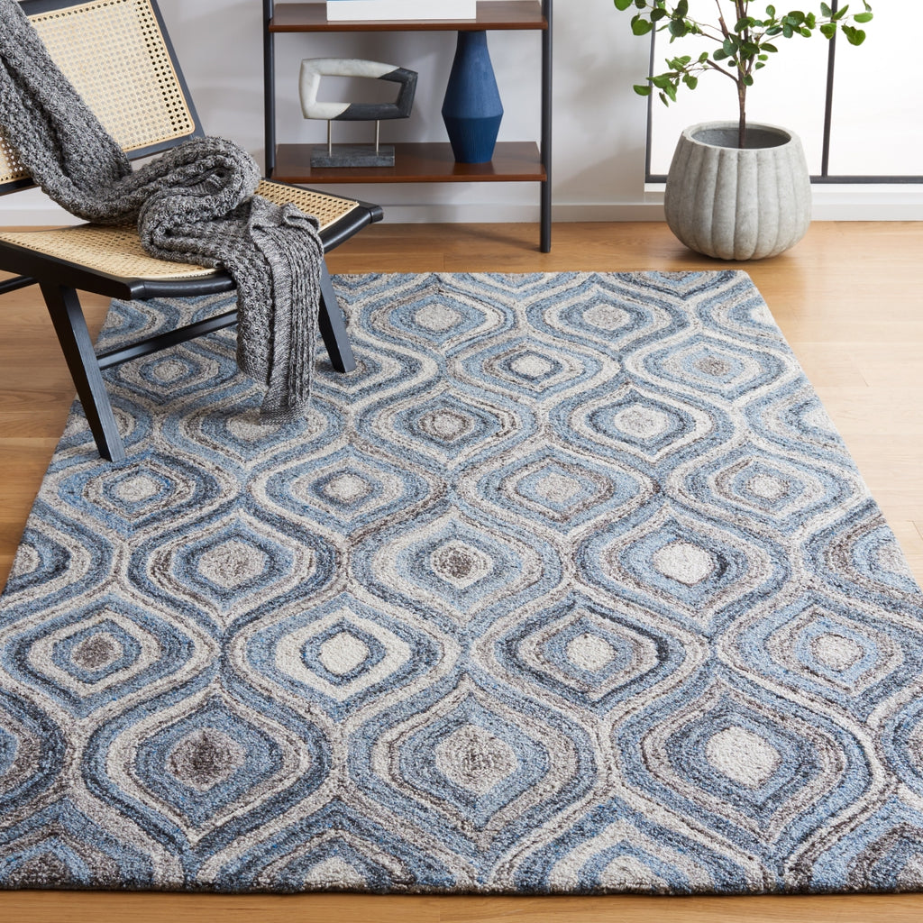 Safavieh Abstract ABT606F Grey / Blue Area Rug Room Scene Feature