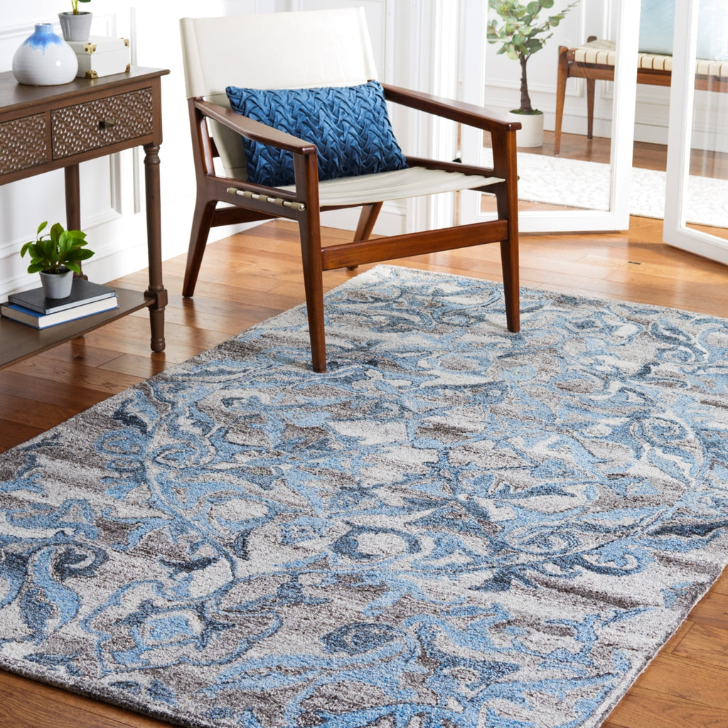 Safavieh Abstract ABT608F Grey / Blue Area Rug Room Scene Feature