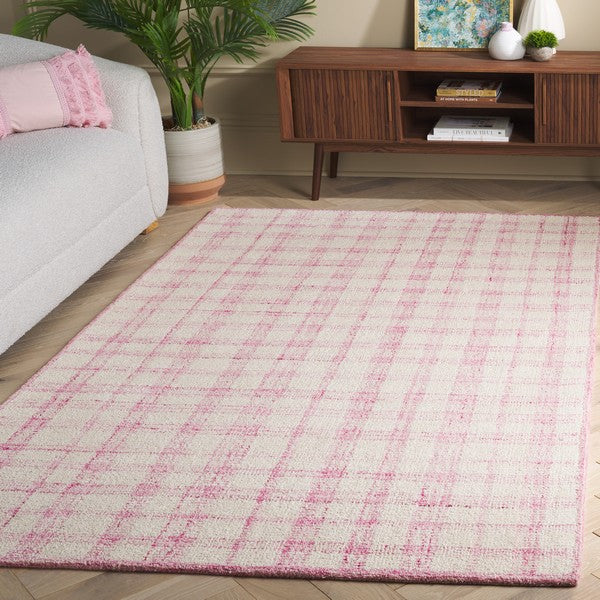 Safavieh Abstract ABT648U Ivory / Pink Area Rug Room Scene Feature