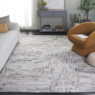 Safavieh Abstract ABT875F Grey / Brown Area Rug Room Scene Feature
