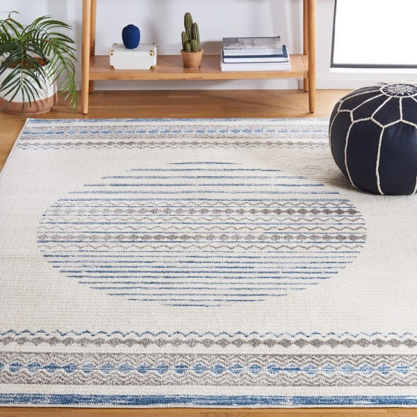 Safavieh Alamo ALM775 Ivory / Navy Area Rug Room Scene Feature