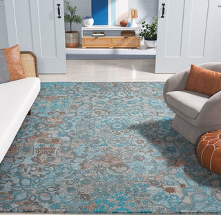 Safavieh Anatolia AN407L Turquoise / Brown Area Rug Room Scene Feature