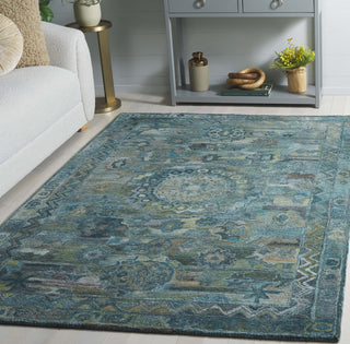 Safavieh Anatolia AN411Y Aqua / Green Area Rug Room Scene Feature