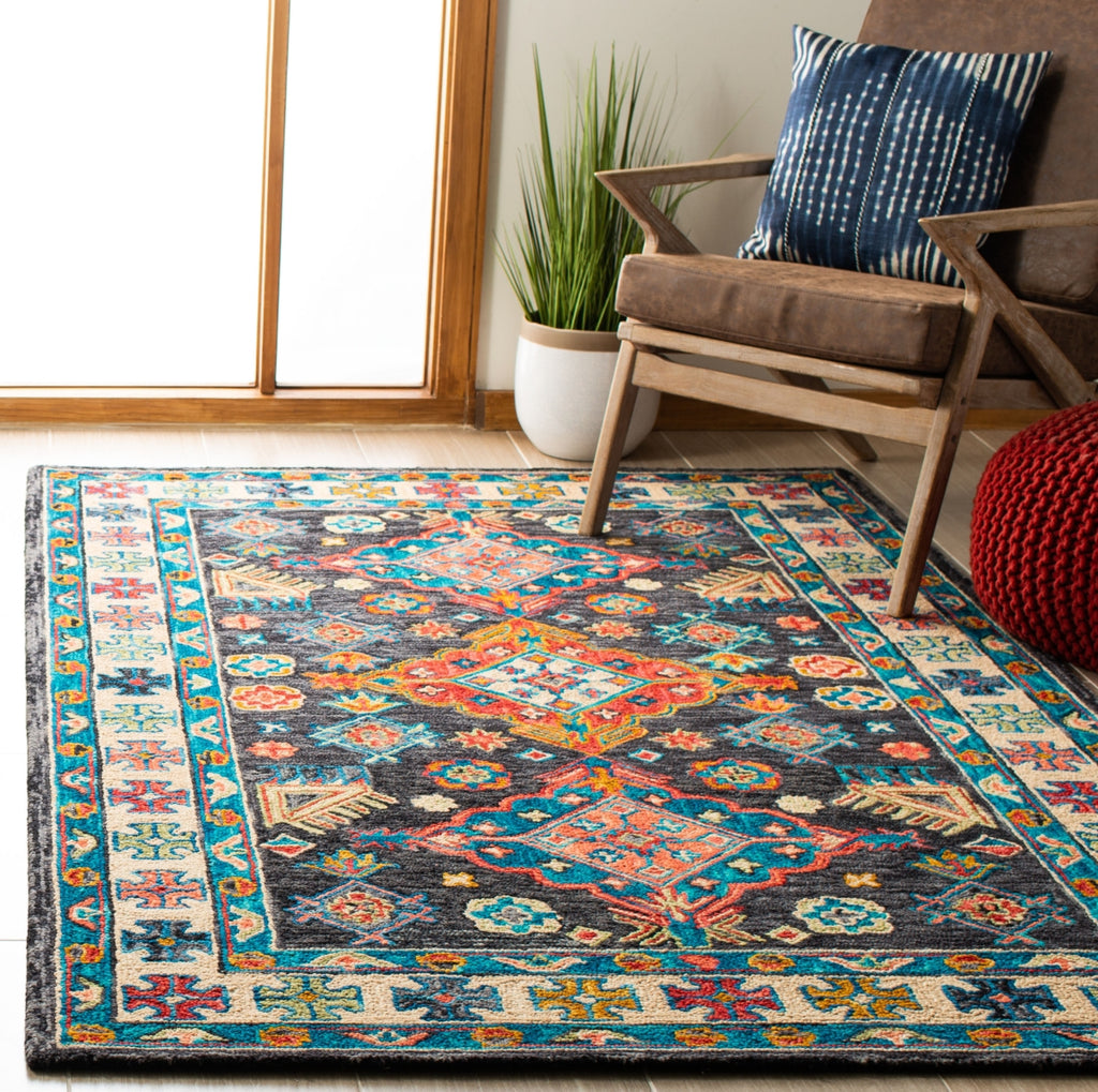 Safavieh Aspen APN521H Charcoal / Blue Area Rug Room Scene Feature