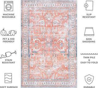 Safavieh Arizona ARZ119 Rust / Aqua Machine Washable Area Rug