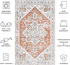 Safavieh Arizona ARZ120 Ivory / Rust Machine Washable Area Rug