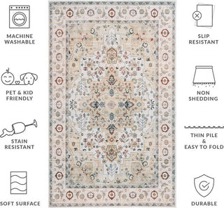 Safavieh Arizona ARZ126 Light Green / Beige Machine Washable Area Rug