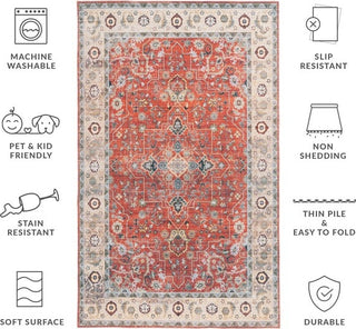 Safavieh Arizona ARZ126 Rust / Beige Machine Washable Area Rug