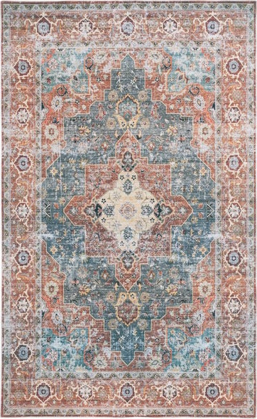 Safavieh Arizona ARZ126 Rust / Blue Green Machine Washable Area Rug