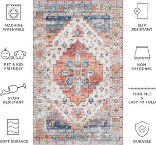 Safavieh Arizona ARZ209 Rust / Beige Machine Washable Area Rug