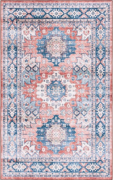 Safavieh Arizona ARZ512 Blue / Rust Machine Washable Area Rug