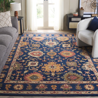 Safavieh Antiquity AT511N Navy / Beige Area Rug Room Scene Feature