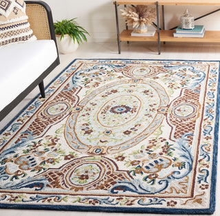 Safavieh Aubusson AUB202A Ivory / Blue Area Rug Room Scene Feature