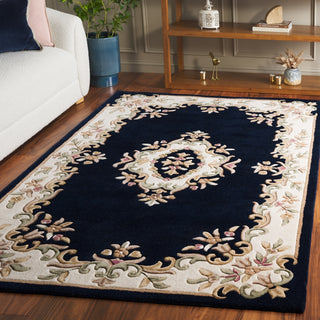 Safavieh Aubusson AUB301N Navy / Ivory Area Rug Room Scene Feature