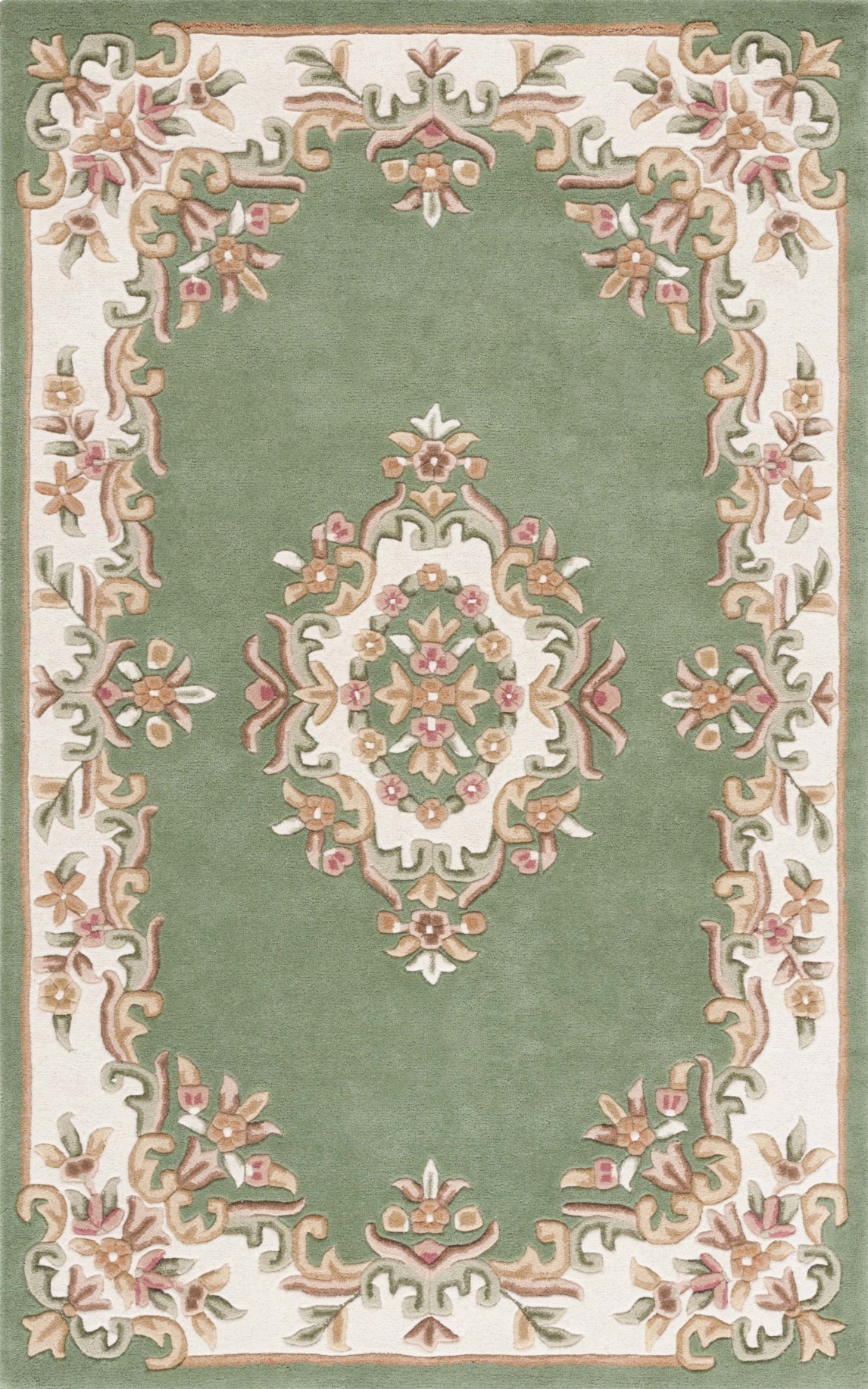 Safavieh Aubusson AUB301Y Green / Ivory Area Rug main image