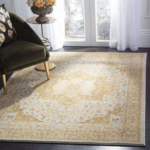 Safavieh Austin AUS1590 Light Grey / Gold Area Rug Room Scene Feature