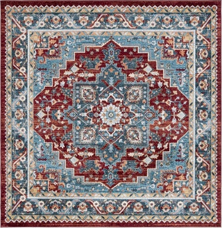 Safavieh Bayside BAY108 Blue / Red Machine Washable Area Rug