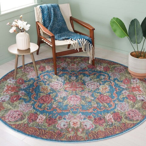 Safavieh Besarabian BES220 Blue / Sage Rust Machine Washable Area Rug Room Scene Feature