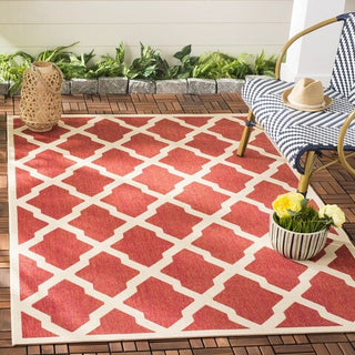 Safavieh Beach House BHS122 Red / Creme Area Rug