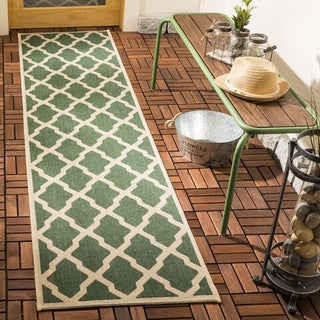 Safavieh Beach House BHS122 Green / Creme Area Rug