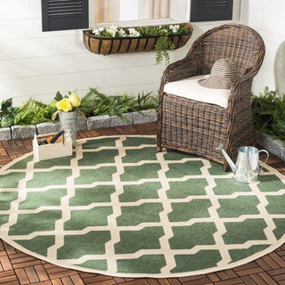 Safavieh Beach House BHS122 Green / Creme Area Rug