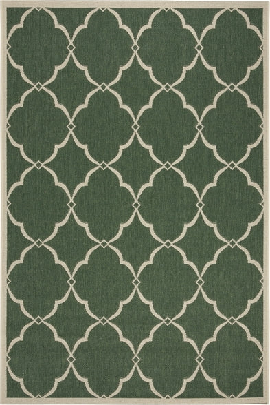 Safavieh Beach House BHS125 Green / Creme Area Rug