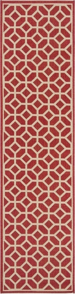 Safavieh Beach House BHS127 Red / Creme Area Rug