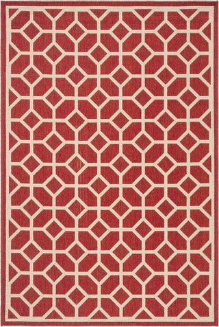 Safavieh Beach House BHS127 Red / Creme Area Rug