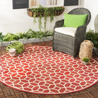 Safavieh Beach House BHS127 Red / Creme Area Rug