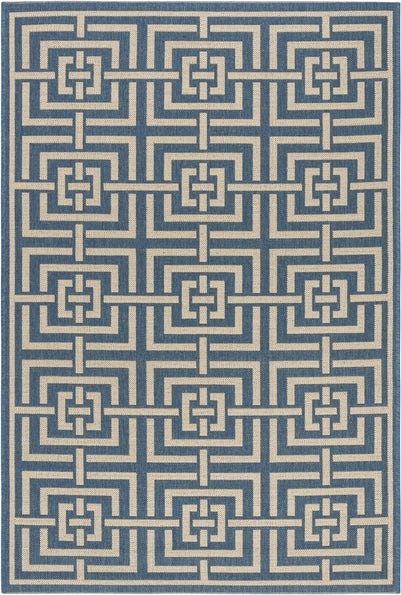 Safavieh Beach House BHS128 Blue / Creme Area Rug