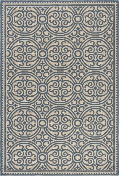 Safavieh Beach House BHS134 Blue / Creme Area Rug