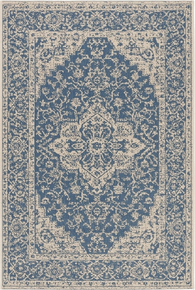 Safavieh Beach House BHS137 Blue / Creme Area Rug